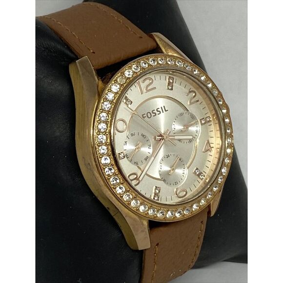 Fossil ES3466 Women's Brown Leather Analog Dial Quartz Genuine Watch HK1023 - Picture 5 of 12